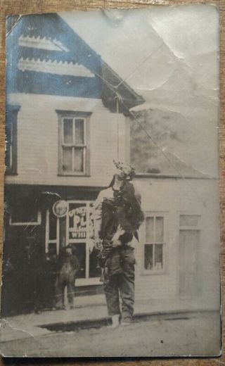 1909 Joe Brown Hanging/lynching Whitmer,  West Virginia Wv Rppc Real Photo Pc