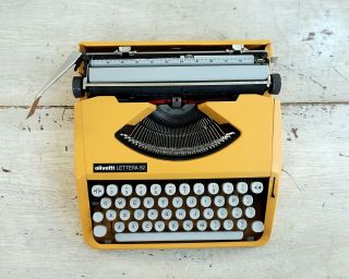 Yellow Typewriter,  Typewriter Olivetti Lettera 82 Typewriter For Writer