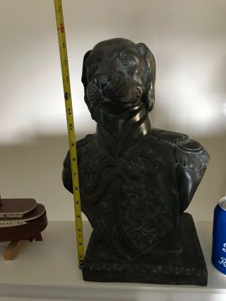 Cute Maitland Smith Dog General Bronze Metal Bust 2