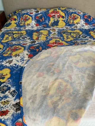 Vintage 80s Transformer Bedspread Full Size Retro Cartoon Blanket Comforter 5