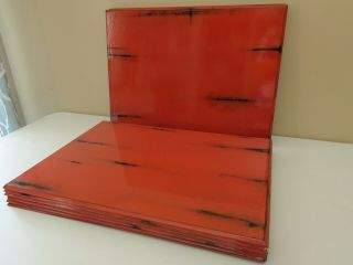 Raphael Hauter For Takashimaya Red & Black Enamel/wood Placemat - 11 Available