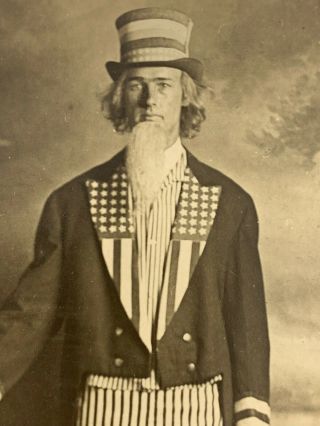 Antique/Vintage RPPC Black & White Uncle Sam Postcard 3