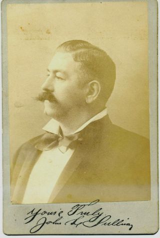 Cabinet Photo Heavy Weight Boxing Champion John L Sullivan Ca1890