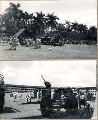 WWII Panama US Army Fort Stewart Troop Review Artillery Gun Base Building Photos 4