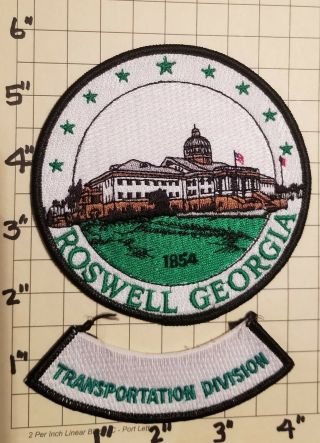 Roswell (ga) Transportation Division Patch W/ Rocker Patch