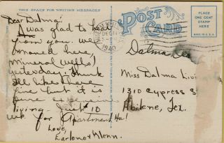 1940 Methodist Church Baker Garden East Mountain Mineral Wells TX Postcard C9 2