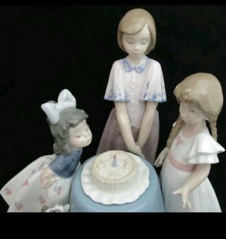 Lladro Figurine 5910 Making A Wish Little Girl ' s Birthday Party 2