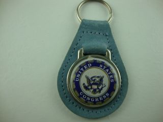 Vintage Congress Of The United States Blue Keychain Key Ring
