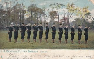 U.  S.  Revenue Cutter Service Soldiers With Pistols Postcard 1908 Coast Guard