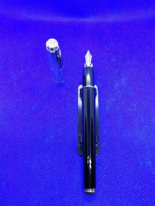 S.  T.  Dupont Fidelio Silver & Black Fountain Pen Nib Gold 14K (Full Kit) 3