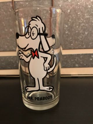 Vintage 70s 1976 Mr Peabody Rocky And Bullwinkle Pepsi Glass Pat Ward