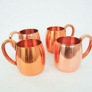 Vtg West Bend Copper Mugs Cups Mules Set Of 4 Made In The Usa