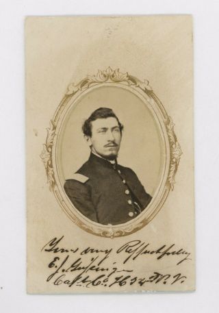 Civil War Cdv Photo Capt.  Ed.  J.  Geisinger,  54th Pa.  Vol. ,  Kia Market,  Va.