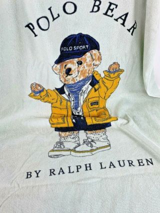 Ralph Lauren Polo Bear Beach Towel Green Yellow Raincoat Sport Hat