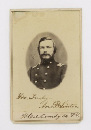 Civil War Cdv Photo,  Lt.  Col.  John P.  Linton Of 54th Pa.  Vol.  Inf.  Reg.  (9224)