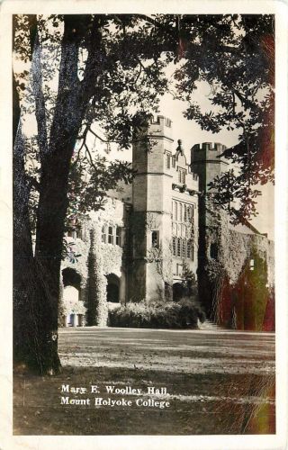 Mary E.  Wooley Hall,  Mount Holyoke College Ma Real Photo Postcard