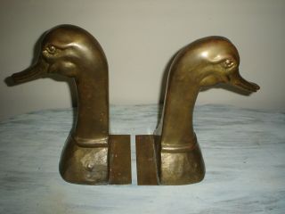 Vintage Sarreid Spain Solid Brass Duck Bookends Mid Century Modern 6lbs