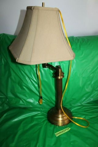 Hampton Bays Brass Swing Arm Desk Table Lamp With Shade 173883