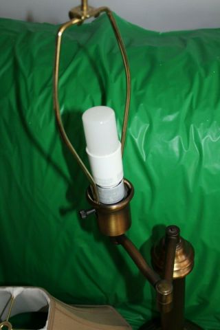 Hampton Bays Brass Swing Arm Desk Table Lamp With Shade 173883 5