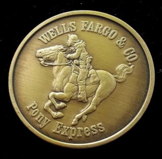 Wells Fargo & Co.  Since 1852 Commemorative Coin Pony Express Rider Made In Usa