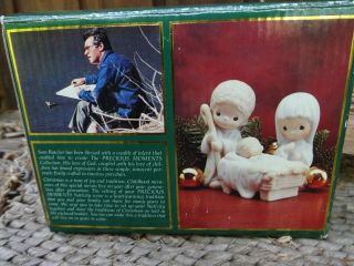 1982 Enesco Precious Moments 3 Piece Miniature Porcelain Nativity Set