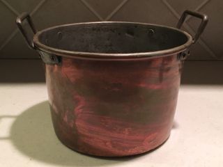 Very Old Copper Two Handled Bucket Pan