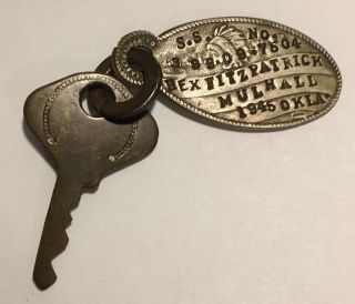 Vintage Key Ring Fob Return To Mulhall Oklahoma Social Security Number
