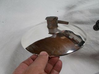 B&H Cast Iron Wall Bracket Finger Oil Lamp w Adjustable Reflector & Wall Plate 8