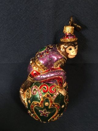 Jay Strongwater Monkey On Egg Ornament 7