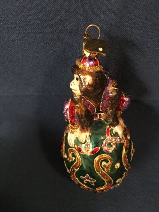 Jay Strongwater Monkey On Egg Ornament 8