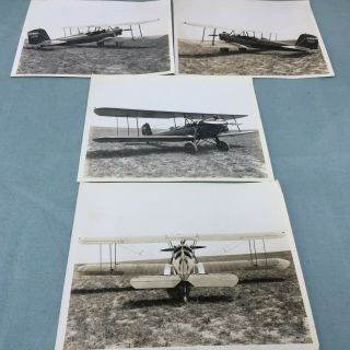 1940’s 8x10 Airplane Photos Spartan C3 Aircraft C286m Biplane Tulsa Oklahoma Vtg