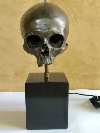 Blackman Cruz Bronze Skull Table Lamp - Gothic Steampunk Industrial Lighting 2