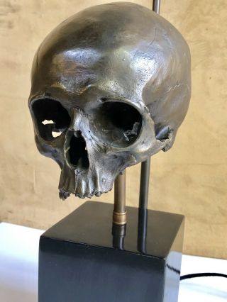 Blackman Cruz Bronze Skull Table Lamp - Gothic Steampunk Industrial Lighting 3