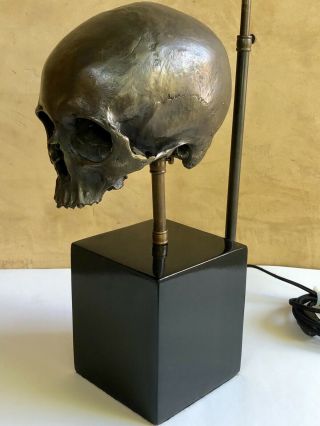 Blackman Cruz Bronze Skull Table Lamp - Gothic Steampunk Industrial Lighting 4