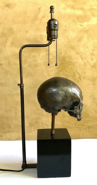 Blackman Cruz Bronze Skull Table Lamp - Gothic Steampunk Industrial Lighting 6