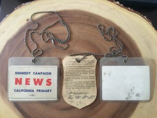 Kennedy Campaign Press Passes 1968 California Primary 11