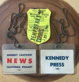 Kennedy Campaign Press Passes 1968 California Primary