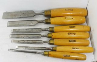 Marples Wood Handled Chisel Set Of 7 Made In Sheffield England