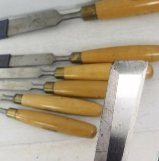 Marples Wood Handled Chisel Set of 7 Made in Sheffield England 4