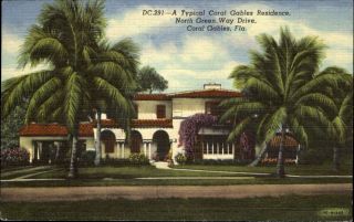 Residence North Green Way Drive Coral Gables Florida Fl Spanish Architecture