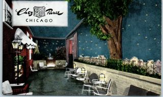Chicago Il Postcard Chez Paree French Restaurant 610 Fairbanks Court Kropp Linen