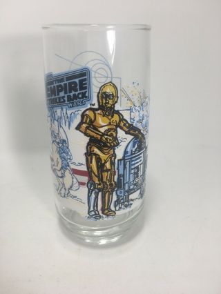 Vtg Burger King Coke Star Wars Empire Strikes Back Drinking Glass C - 3po R2 - D2