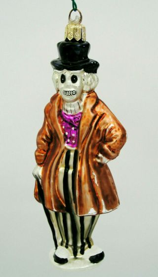 Christopher Radko - 5 1/4 " Halloween Ornament - Gentleman Skeleton In Coat