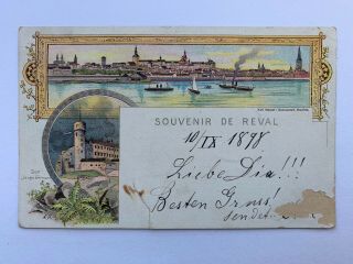 1898 Old Postcard Tallinn Reval Souvenir Estonia Eesti