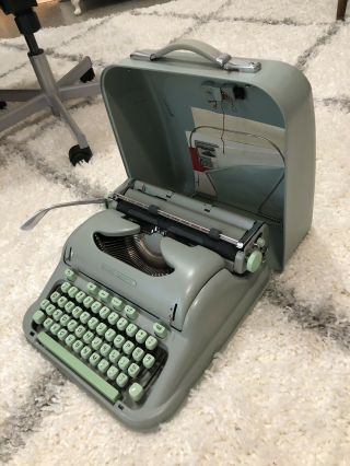 Vintage Hermes 3000 Portable Typewriter and Case - Mid Century 2