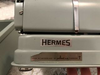 Vintage Hermes 3000 Portable Typewriter and Case - Mid Century 4