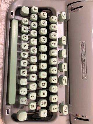 Vintage Hermes 3000 Portable Typewriter and Case - Mid Century 7