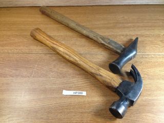 Old Chisel Hammer Vintage Japanese Forged Iron Tool Set 2 Genno 130/300mm Hp300
