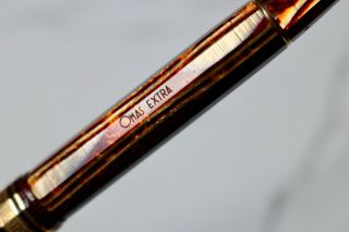 Omas Extra Arco Brown Celluloid Fountain Pen - 18k Fine Nib 4