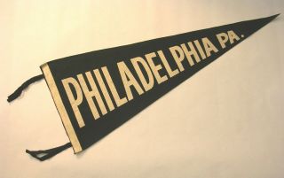 Philadelphia Pa Large Felt Pennant - 29 Inches Length - From 1950 